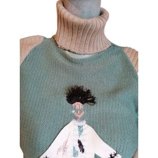 Italienischer künstlerischer Mesh-Pullover Carella - Deadstock