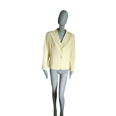 Vintage Blazer Italiano Pastel Giallo Giallo - Made in Italy