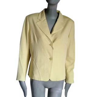Vintage Blazer Italiano Pastel Giallo Giallo - Made in Italy