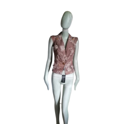 Oppio feito na Itália - colete assimétrico floral Y2K Deadstock