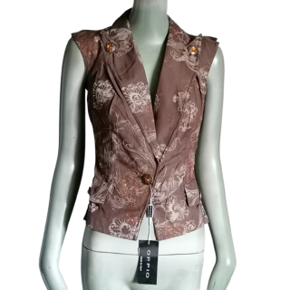 OPPIO MADE IN ITALY-Floral Asymmetric Vest Y2K DeadStock