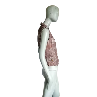 Oppio Made in Italy - Gilet asimmetrico floreale Statale Y2K