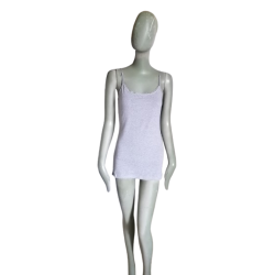 Weibliches Tank Top Zenana Outfitters Graue Straps stickerei