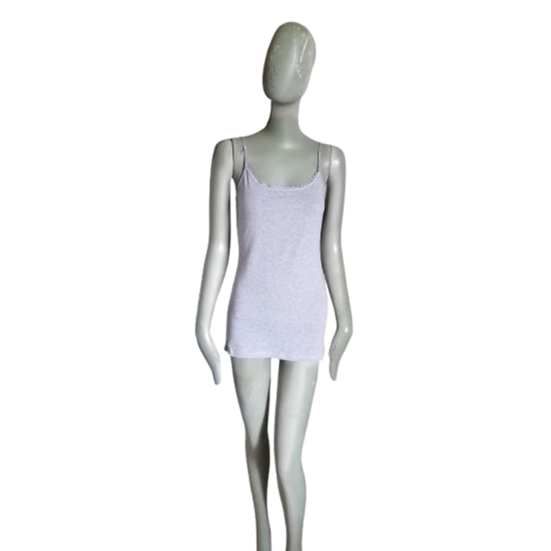 Débardeur femme Zenana Outfitters gris bretelles broderie
