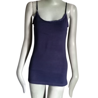 Débardeur femme Zenana Outfitters Bleu-marine bretelles broderie