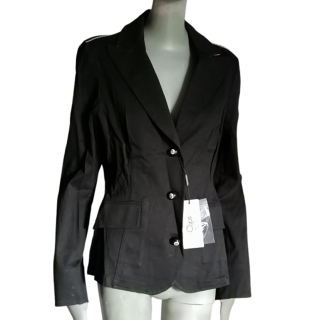 Vintage italienischer Blazer Y2k Deadstock Clips More bogenschwarz