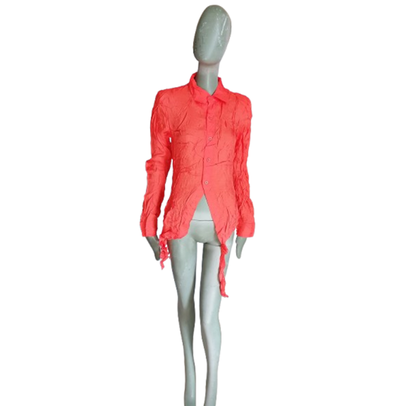 Archivos Dirk Bikkembergs 2003 Tomado camisa en Fluo Viscosa