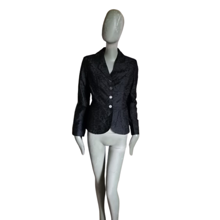 Blazer Sonia Special Vintage Italiaanse 100% zwarte Jacquard Silk