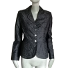 Blazer Sonia Special Vintage Italienisch 100% schwarze Jacquard Seide