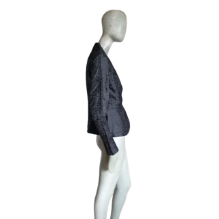 Blazer Sonia Especial Vintage Italiano 100% Jacquard Negro Seda