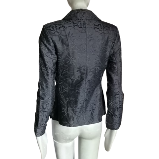 Blazer Sonia Especial Vintage Italiano 100% Jacquard Negro Seda