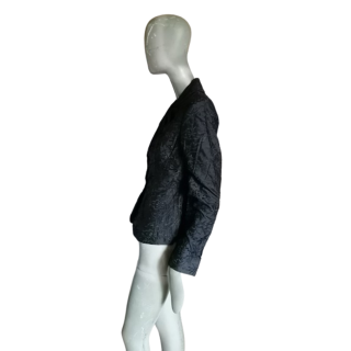 Blazer Sonia Especial Vintage Italiano 100% Jacquard Negro Seda