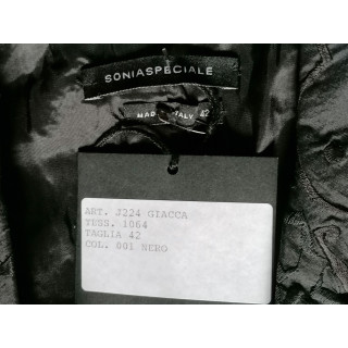 Blazer Sonia Especial Vintage Italiano 100% Jacquard Negro Seda