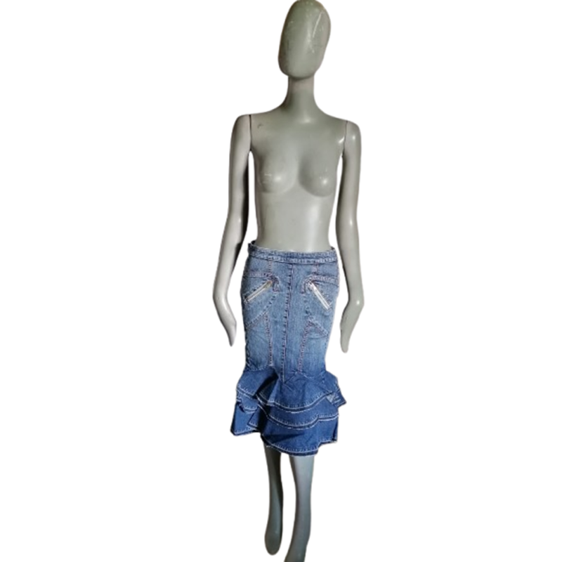 Jupe sirène denim vintage Gaetano Navarra Italy Y2K