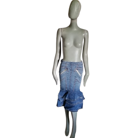 Vintage Denim Siren Rok Gaetano Navarra Italië Y2K