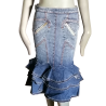 Jupe sirène denim vintage Gaetano Navarra Italy Y2K