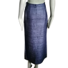 Vintage Long Skirt Elegance 100% Silk Blue Night - New