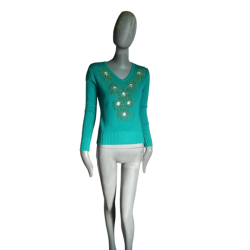 Sweater Y2K Turquoise Jewelry & Rhinestone - Size L - like new