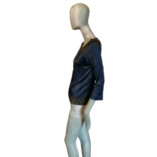 Vintage Satin Cardigan Blue Night Coll - nie getragen