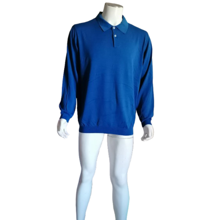 Maglione di polo dell'annata 90 97 rue des mimosas oceano blu