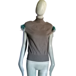 Pull Paola Frani Mérinos & Vraies Plumes état Neuf