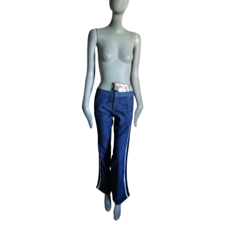 Jeans vintage Diesel StyleLab Bande bianche della donna blu