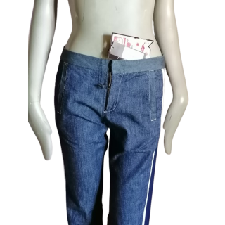 Jeans vintage Diesel StyleLab Bandas blancas de mujer azul