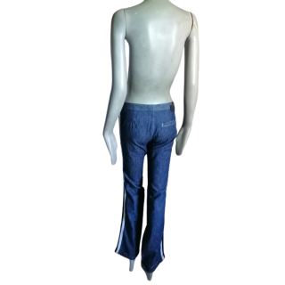 Jeans vintage Diesel StyleLab Bandas brancas de mulher azul
