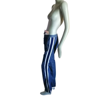 Jeans vintage Diesel StyleLab Bande bianche della donna blu