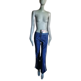 Jeans vintage Diesel StyleLab Bandas brancas de mulher azul