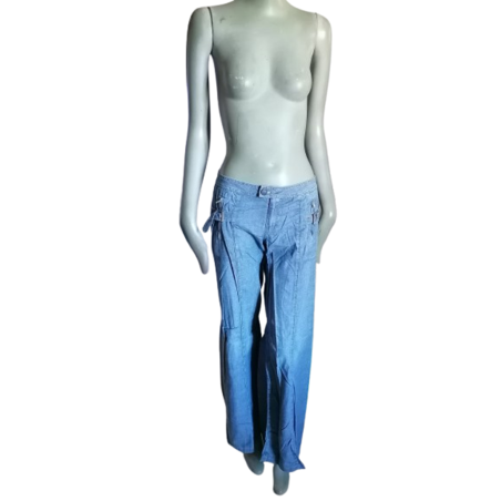Pantaloni y2k Indian Rose Archive leggera del denim del Denim Side Up Buy 2000