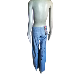 Pantalones Y2K Indian Rose Lado divertido arriba Archivo de luz Denim 2000S