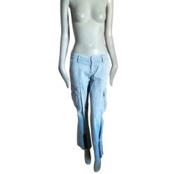 Pantalones de carga vintage Indian Rose Cielo azul 100% algodón
