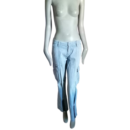 Pantaloni merci d'annata Indian Rose cielo blu 100% cotone