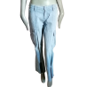 Calças de carga vintage Indian Rose Céu azul 100% algodão