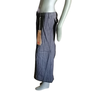 Asymmetrical long skirt Hache HH Italian striped wool archive