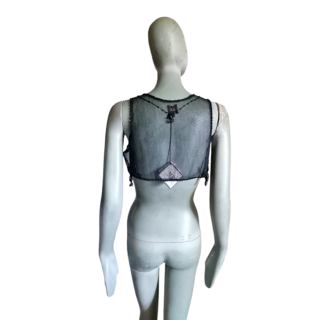 Top Archive Malìparmi Je02 Black Nylon Black Beaded - Deadstock