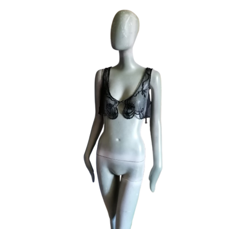 Top Archive Malìparmi Je02 Black Beaded - Deadstock