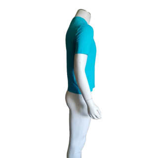 Thierry Mugler Arquivo Deadstock T-shirt Homens Segunda Pele Turquesa