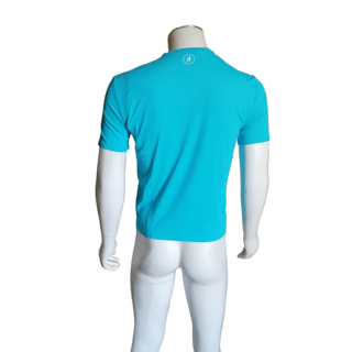 Thierry Mugler Arquivo Deadstock T-shirt Homens Segunda Pele Turquesa