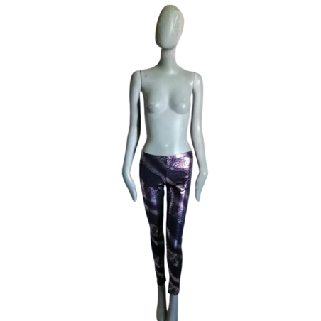 Legging Y2K metallic purple black made in france
