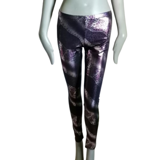 Legging Y2K Metallico Purple Black Made in Francia