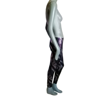 Legging Y2K Metallic Purple Negro hecho en Francia