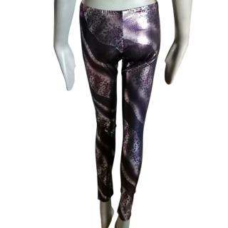 Legging Y2k metallisch lila schwarz hergestellt in Frankreich
