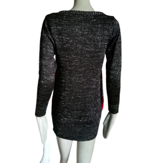 Mini Vestido Arquivo Y2K LureX & Geometric Pattern Intersia
