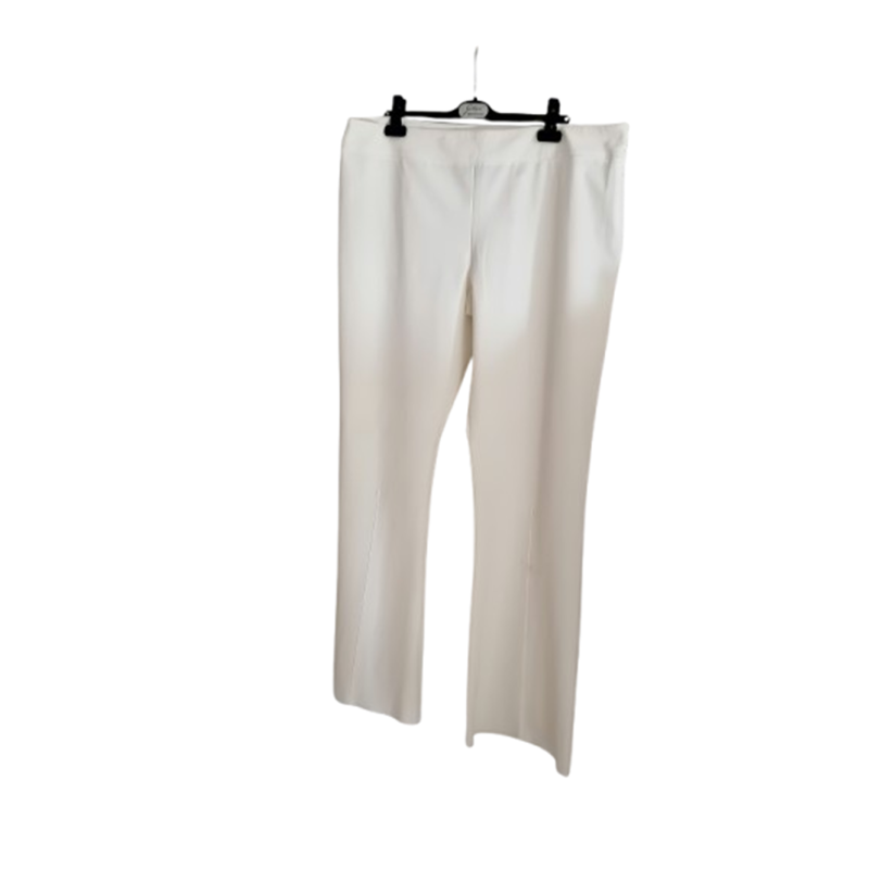 Calças de arquivo Voyage por Marina Rinaldi Feito na Itália marfim