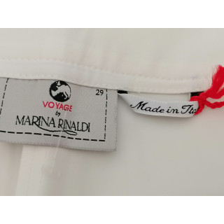 Pantalones de archivo Voyage por Marina Rinaldi Hecho en Italia marfil