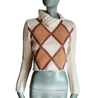 Sweater Mesh Archive Argyle Cropped Sample Workshop Y2K