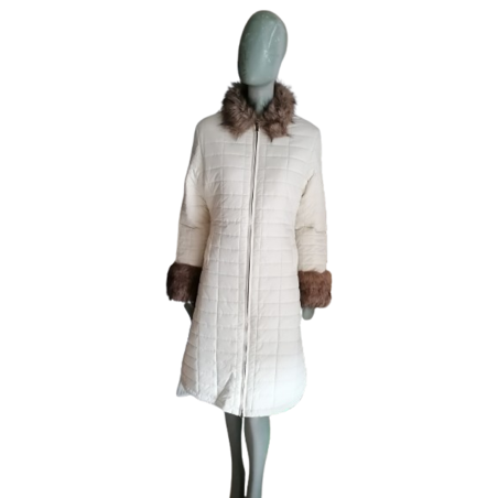 Manteau Archive Matelassé Atelier Beige Fourrure