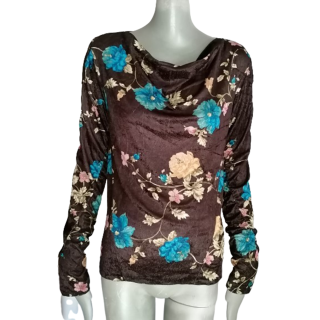 Top archive Atsuro Tayama Japon velours floral drapé